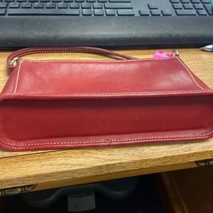 Red vintage Coach purse.